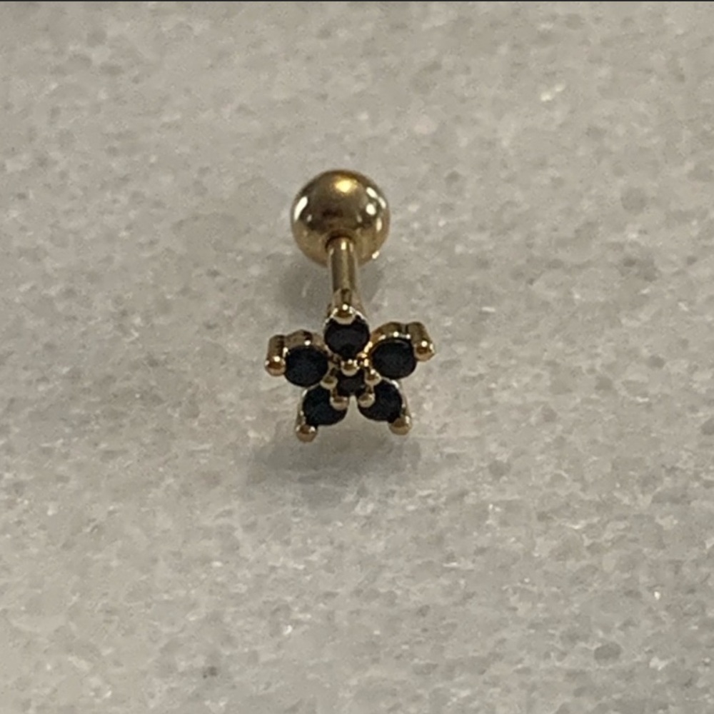 COPY - Gold Black Crystal Flower Cartilage Earring
Stainless Steel
Brand New - Picture 2 of 4